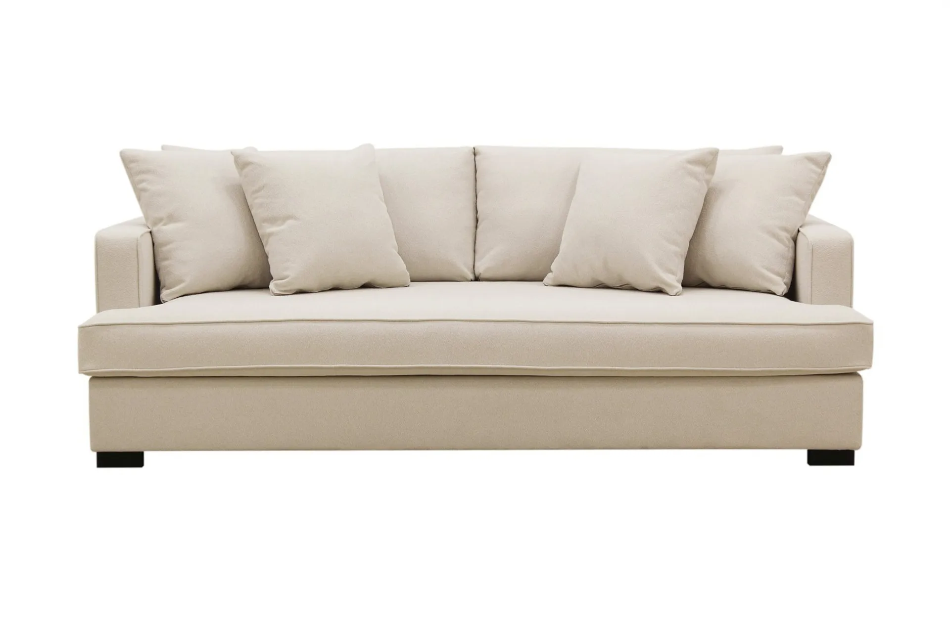 Rossita 3-sits Djup Soffa med Hel dyna i Boucl&eacute; - Beige