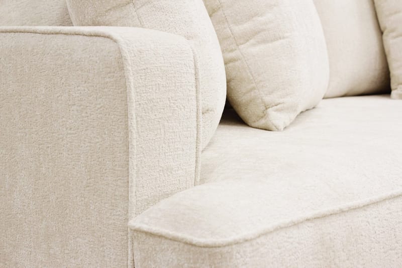 Rossita 3-sits Djup Soffa med hel dyna i Chenille - Beige - Möbler - Vardagsrum - Soffor - 3-sits soffor