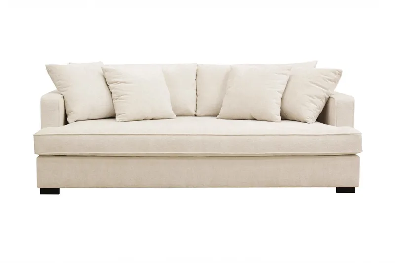Rossita 3-sits Djup Soffa med hel dyna i Chenille, Beige