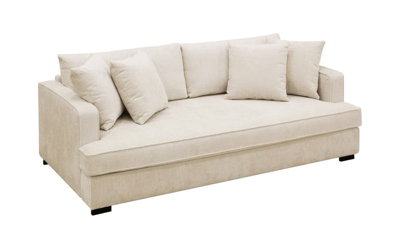 Rossita 3-sits Djup Soffa med hel dyna i Chenille - Beige - Möbler - Vardagsrum - Soffor - 3-sits soffor