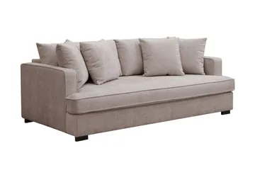 Rossita 3-sits Djup Soffa med hel dyna i Chenille - Grå / Brun - Möbler - Vardagsrum - Soffor - 3-sits soffor