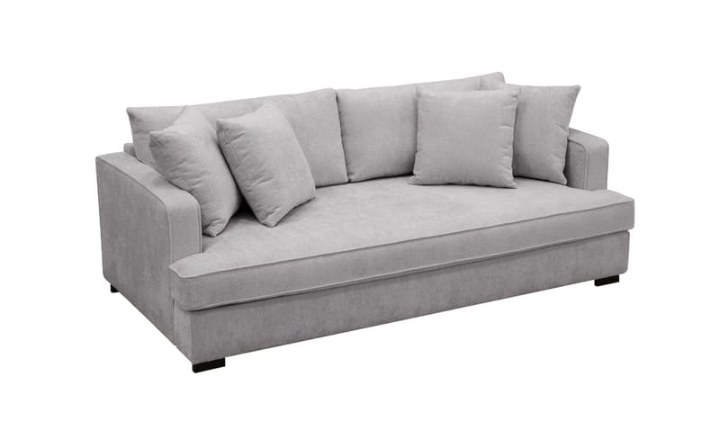Rossita 3-sits Djup Soffa med hel dyna i Chenille - Grå - Möbler - Vardagsrum - Soffor - 3-sits soffor