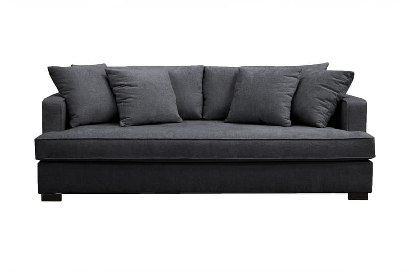 Rossita 3-sits Djup Soffa med hel dyna i Chenille - Svart - Möbler - Vardagsrum - Soffor - 3-sits soffor