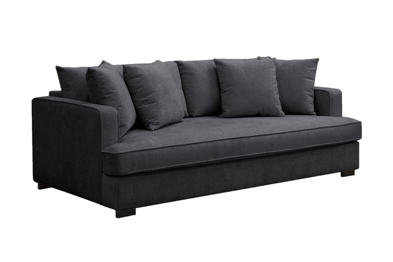 Rossita 3-sits Djup Soffa med hel dyna i Chenille - Svart - Möbler - Vardagsrum - Soffor - 3-sits soffor