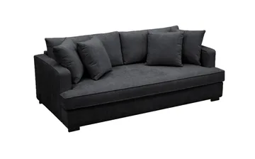 Rossita 3-sits Djup Soffa med hel dyna i Chenille - Trenza 01, Svart Chenille - Möbler - Vardagsrum - Soffor - 3-sits soffor