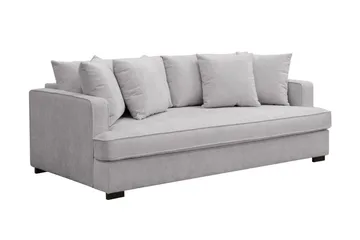 Rossita 3-sits Djup Soffa med hel dyna i Chenille - Trenza 03, Grå Chenille - Möbler - Vardagsrum - Soffor - 3-sits soffor