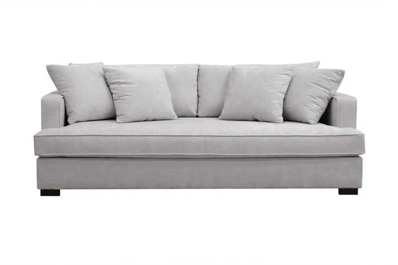 Rossita 3-sits Djup Soffa med hel dyna i Chenille - Trenza 03, Grå Chenille - Möbler - Vardagsrum - Soffor - 3-sits soffor