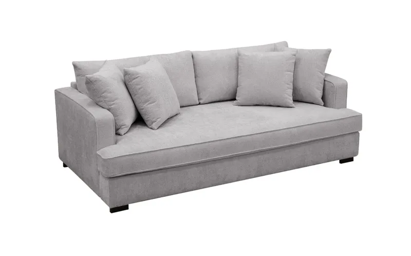 Rossita 3-sits Djup Soffa med hel dyna i Chenille - Trenza 03, Grå Chenille - Möbler - Vardagsrum - Soffor - 3-sits soffor