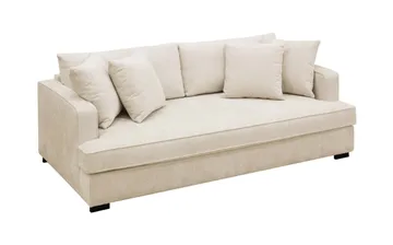 Rossita 3-sits Djup Soffa med hel dyna i Chenille - Trenza 06, Beige Chenille - Möbler - Vardagsrum - Soffor - 3-sits soffor