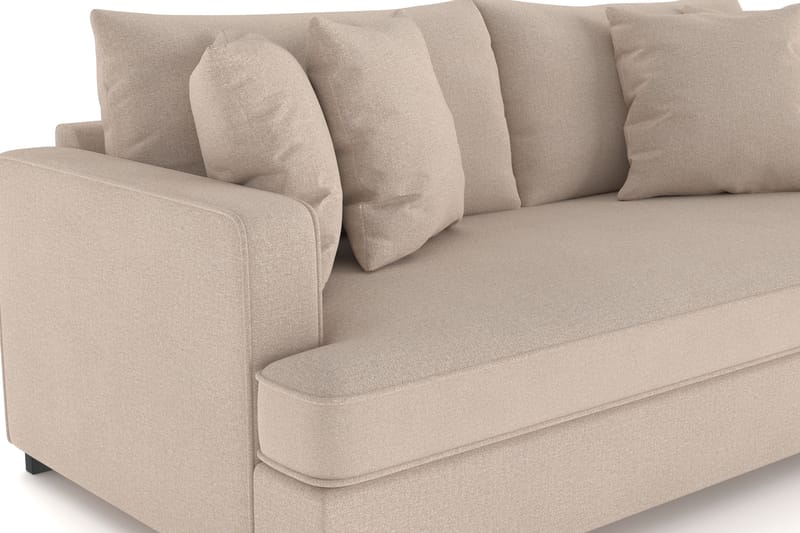 Rossita 3-sits Djup Soffa med hel dyna i Tyg - Beige - Möbler - Vardagsrum - Soffor - 3-sits soffor