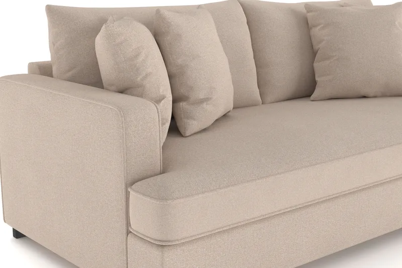 Rossita 3-sits Djup Soffa med hel dyna i Tyg - Beige - Möbler - Vardagsrum - Soffor - 3-sits soffor