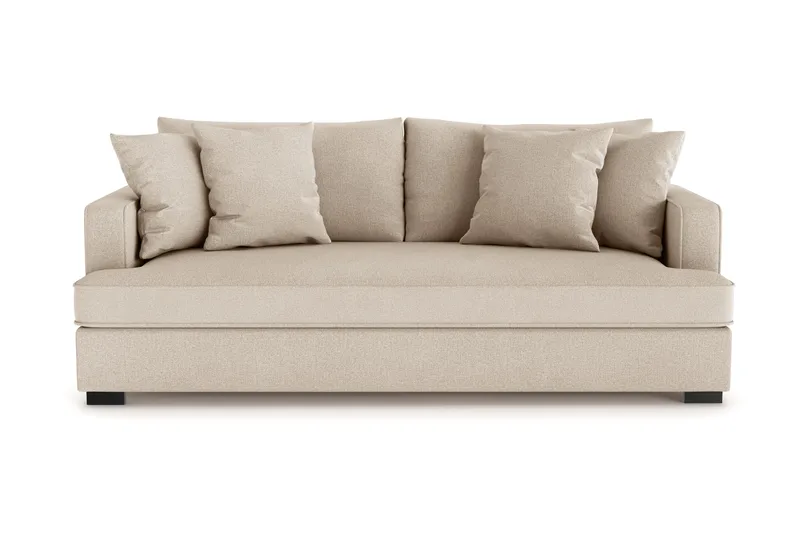 Rossita 3-sits Djup Soffa med hel dyna i Tyg - Beige - Möbler - Vardagsrum - Soffor - 3-sits soffor