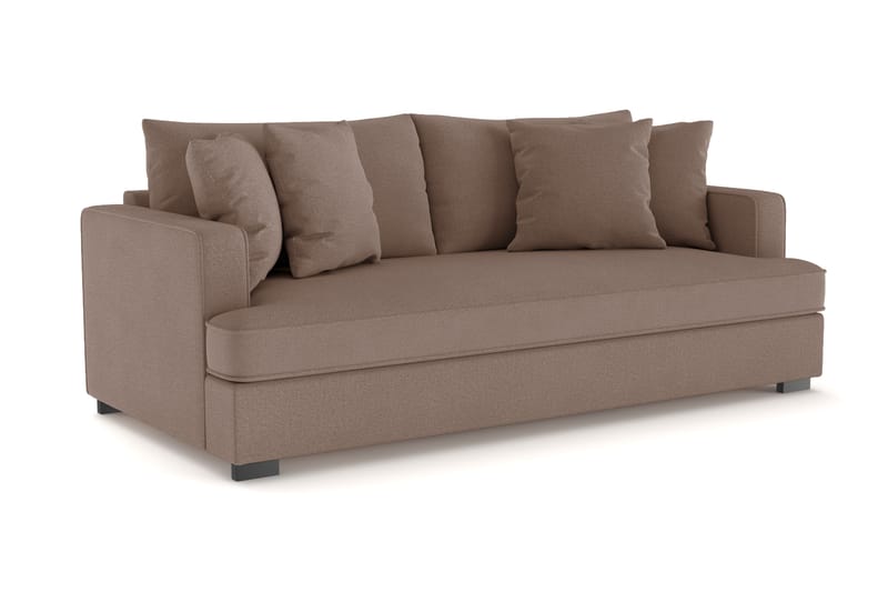 Rossita 3-sits Djup Soffa med hel dyna i Tyg - Brun - Möbler - Vardagsrum - Soffor - 3-sits soffor