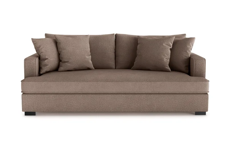 Rossita 3-sits Djup Soffa med hel dyna i Tyg - Brun - Möbler - Vardagsrum - Soffor - 3-sits soffor