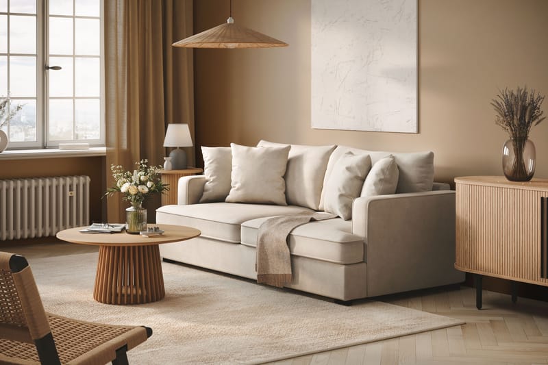 Rossita 3-sits Djup Tygsoffa - Beige - Möbler - Vardagsrum - Soffor - 3-sits soffor