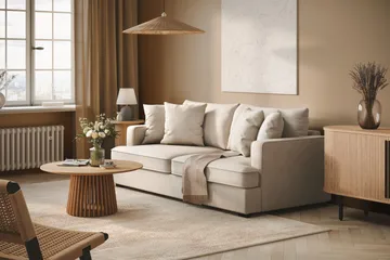 Rossita 3-sits Djup Tygsoffa - Beige - Möbler - Vardagsrum - Soffor - 3-sits soffor