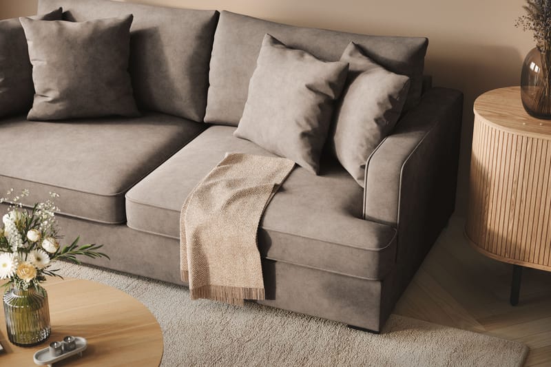 Rossita 3-sits Djup Tygsoffa - Brun - Möbler - Vardagsrum - Soffor - 3-sits soffor