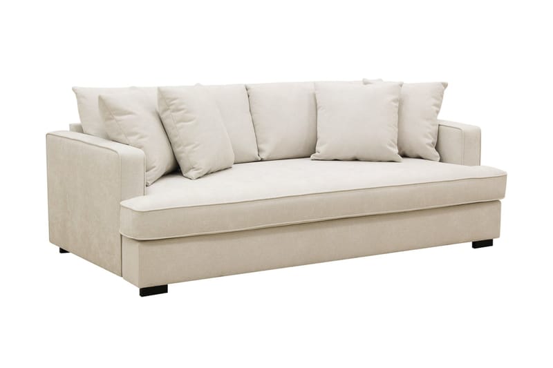 Rossita 3-sits Djup Tygsoffa med hel dyna - Beige - Möbler - Vardagsrum - Soffor - 3-sits soffor