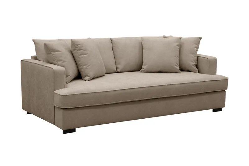 Rossita 3-sits Djup Tygsoffa med hel dyna - Brun - Möbler - Vardagsrum - Soffor - 3-sits soffor