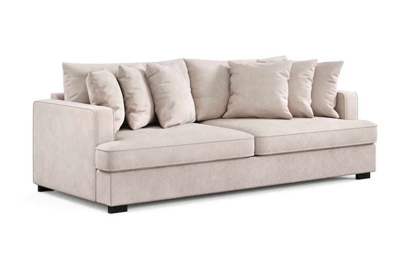 Rossita 4-sits Djup Sammetsoffa - Beige - Möbler - Vardagsrum - Soffor - Sammetssoffor