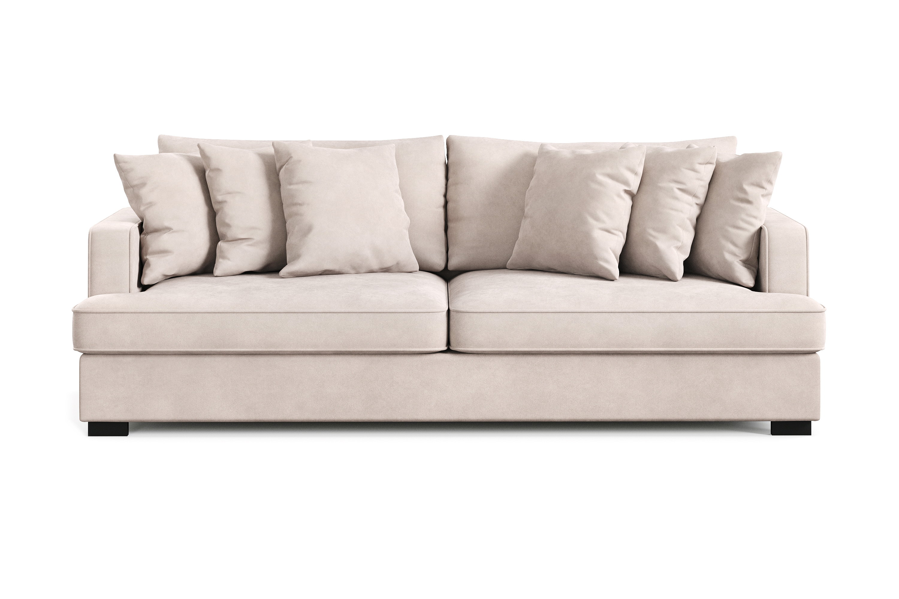 rossita 4-sits djup sammetsoffa - beige