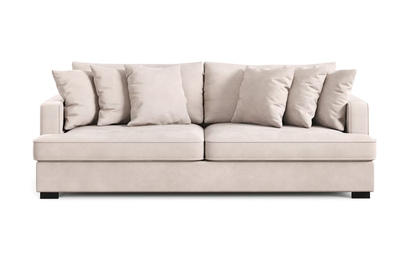 Rossita 4-sits Djup Sammetsoffa - Beige - Möbler - Vardagsrum - Soffor - Sammetssoffor