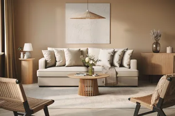 Rossita 4-sits Djup Soffa i Bouclé - Beige - Möbler - Vardagsrum - Soffor - 4-sits soffor