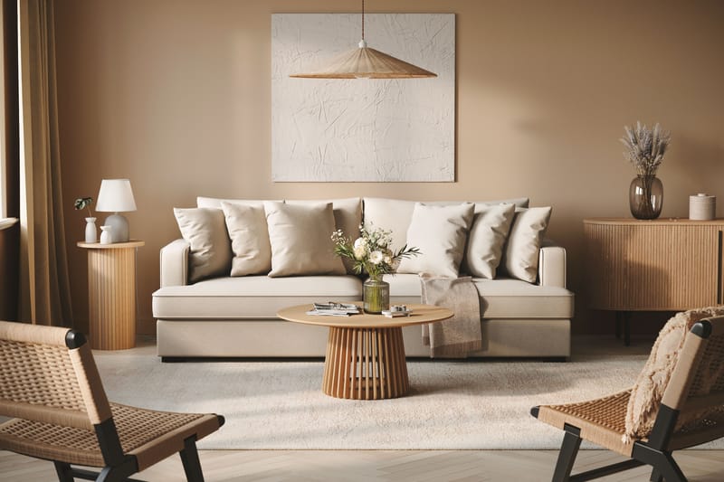 Rossita 4-sits Djup Soffa i Bouclé - Beige - Möbler - Vardagsrum - Soffor - 4-sits soffor