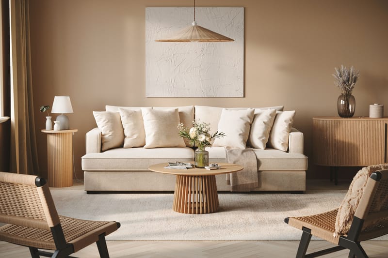 Rossita 4-sits Djup Soffa i Chenille - Beige - Möbler - Vardagsrum - Soffor - 4-sits soffor