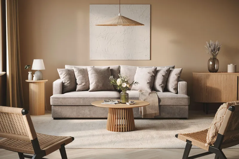Rossita 4-sits Djup Soffa i Chenille - Grå / Brun - Möbler - Vardagsrum - Soffor - 4-sits soffor