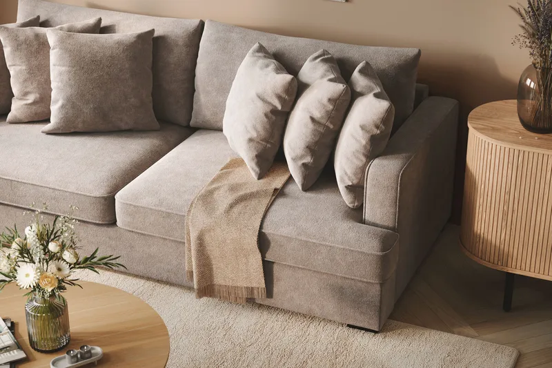 Rossita 4-sits Djup Soffa i Chenille - Grå / Brun - Möbler - Vardagsrum - Soffor - 4-sits soffor