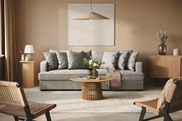 Rossita 4-sits Djup Soffa i Chenille - Ljus Grå - Möbler - Vardagsrum - Soffor - 4-sits soffor