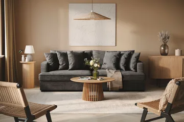 Rossita 4-sits Djup Soffa i Chenille - Svart - Möbler - Vardagsrum - Soffor - 4-sits soffor