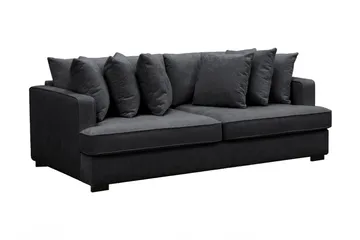 Rossita 4-sits Djup Soffa i Chenille - Trenza 01, Svart Chenille - Möbler - Vardagsrum - Soffor - 4-sits soffor