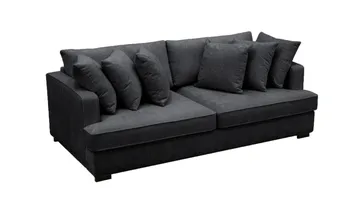 Rossita 4-sits Djup Soffa i Chenille - Trenza 01, Svart Chenille - Möbler - Vardagsrum - Soffor - 4-sits soffor