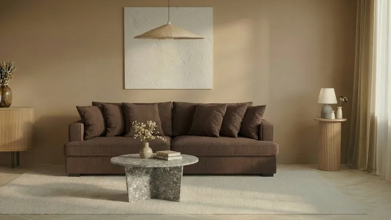 Rossita 4-sits Djup Soffa i Manchester - Brun - Möbler - Vardagsrum - Soffor - 4-sits soffor