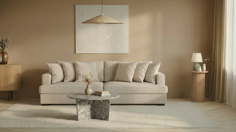 Rossita 4-sits Djup Soffa i Manchester - Greige - Möbler - Vardagsrum - Soffor - 4-sits soffor