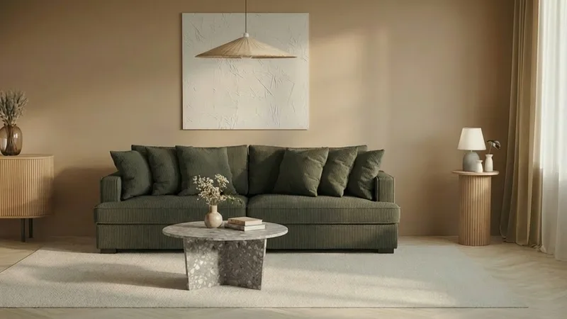 Rossita 4-sits Djup Soffa i Manchester - Mörkgrön - Möbler - Vardagsrum - Soffor - 4-sits soffor