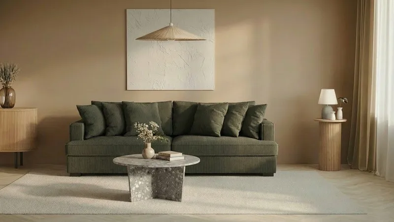 Rossita 4-sits Djup Soffa i Manchester - Mörkgrön - Möbler - Vardagsrum - Soffor - 4-sits soffor