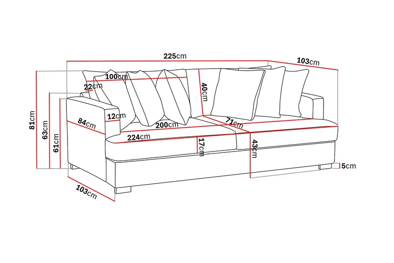 Rossita 4-sits Djup Soffa i Manchester - Offwhite - Möbler - Vardagsrum - Soffor - Sammetssoffor