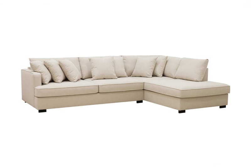 Rossita 4-sits Högervänd L-formad Djup Schäslongsoffa i Bouclé - Beige - Möbler - Vardagsrum - Soffor - Divansoffa & schäslong