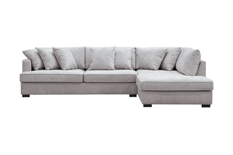 Rossita 4-sits Högervänd L-formad Djup Schäslongsoffa i Chenille - Grå / Brun - Möbler - Vardagsrum - Soffor - Divansoffa & schäslong