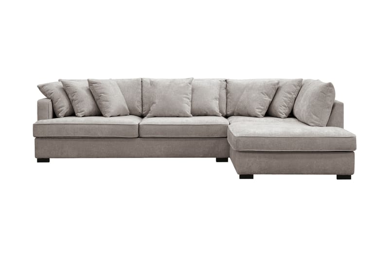 Rossita 4-sits Högervänd L-formad Djup Schäslongsoffa i Chenille - Grå / Brun - Möbler - Vardagsrum - Soffor - Divansoffa & schäslong
