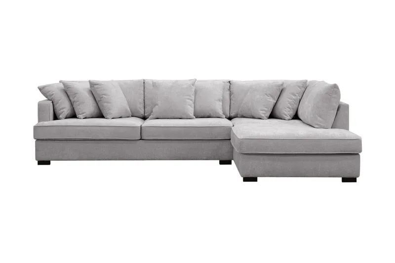 Rossita 4-sits Högervänd L-formad Djup Schäslongsoffa i Chenille - Grå - Möbler - Vardagsrum - Soffor - Divansoffa & schäslong