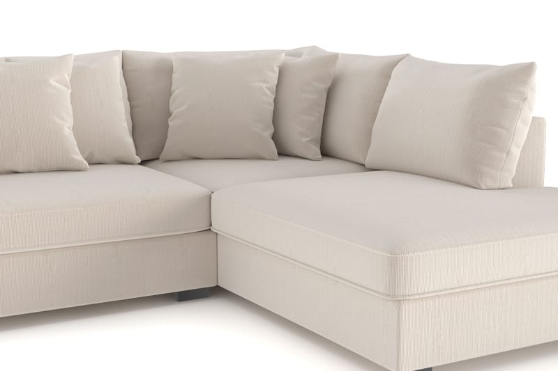 Rossita 4-sits Högervänd L-formad Djup Schäslongsoffa i Manchester - Beige - Möbler - Vardagsrum - Soffor - Divansoffa & schäslong