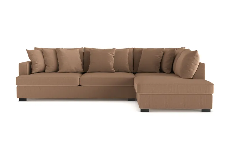 Rossita 4-sits Högervänd L-formad Djup Schäslongsoffa i Manchester - Brun - Möbler - Vardagsrum - Soffor - Divansoffa & schäslong