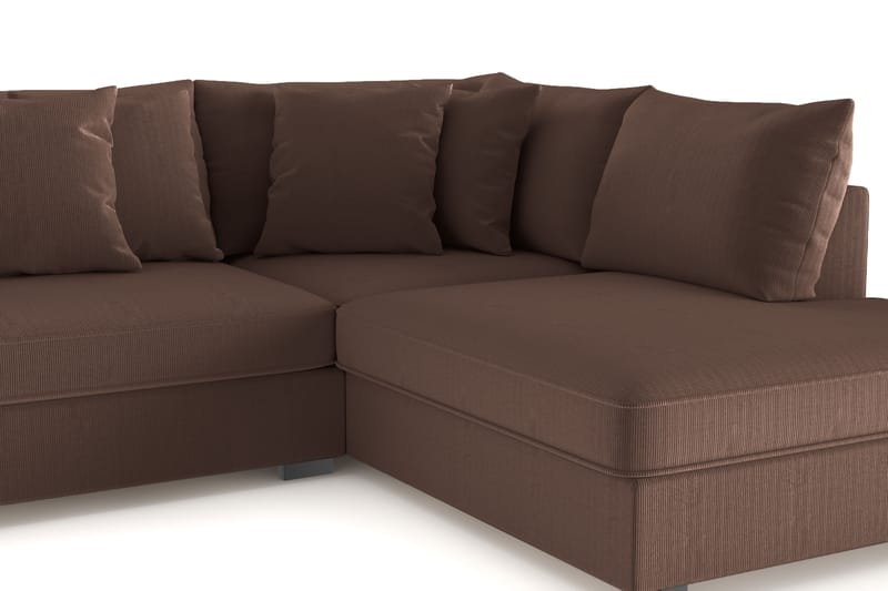 Rossita 4-sits Högervänd L-formad Djup Schäslongsoffa i Manchester - Brun - Möbler - Vardagsrum - Soffor - Divansoffa & schäslong