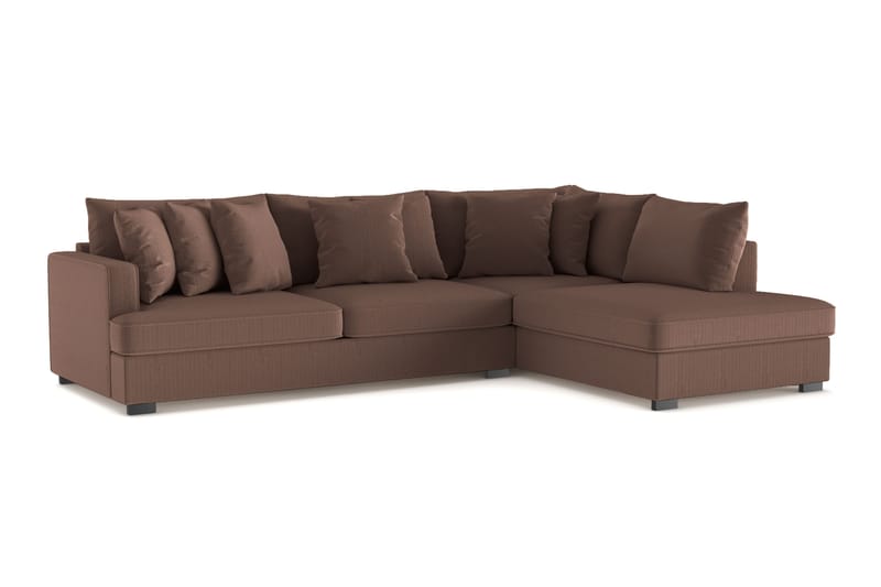 Rossita 4-sits Högervänd L-formad Djup Schäslongsoffa i Manchester - Brun - Möbler - Vardagsrum - Soffor - Divansoffa & schäslong