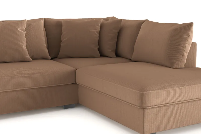 Rossita 4-sits Högervänd L-formad Djup Schäslongsoffa i Manchester - Brun - Möbler - Vardagsrum - Soffor - Divansoffa & schäslong