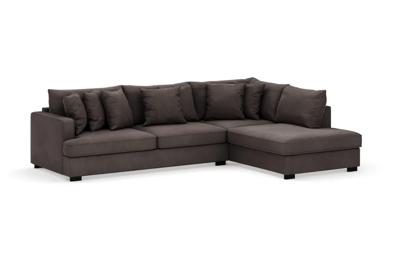 Rossita 4-sits Högervänd L-formad Djup Schäslongsoffa i Manchester - Mörkgrå - Möbler - Vardagsrum - Soffor - Divansoffa & schäslong